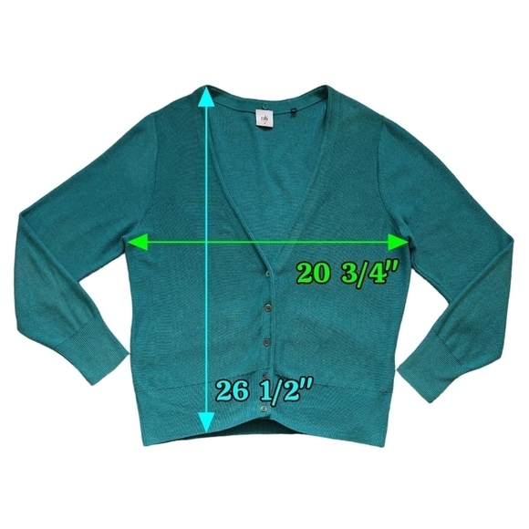 Cabi 3018 Tearoom Teal Button-Up Cardigan Classic Business Casual - Picture 3 of 9
